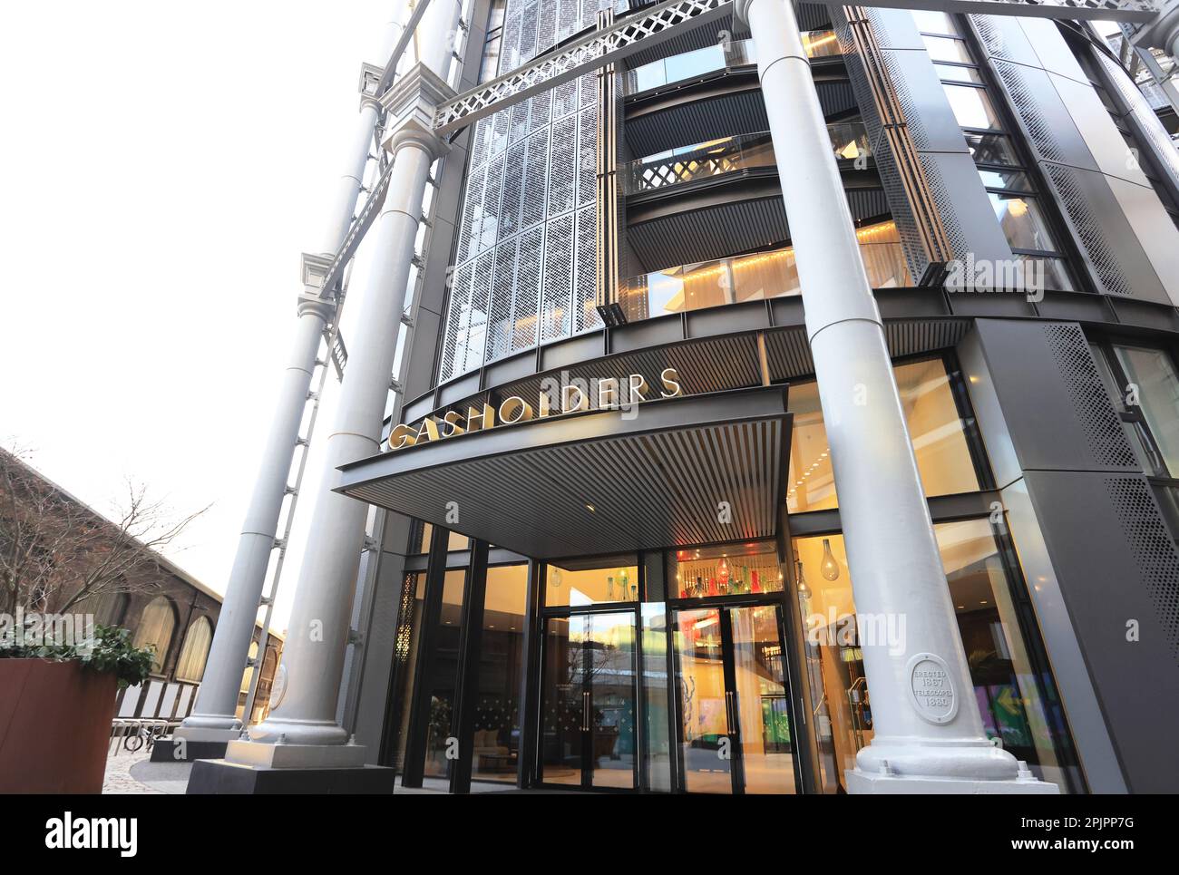 The hiend Gasholder apartments, by Regents Canal at Kings Cross, in