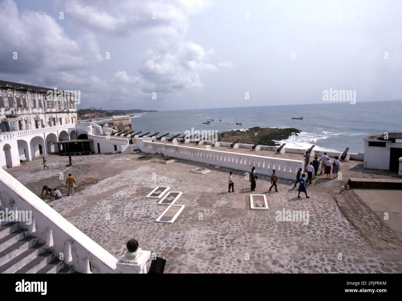 Cape Coast Castle in Cape Coast, Ghana in West Africa. Overlooking the Gulf of Guinea. It was one origin point of the slave trade Stock Photo