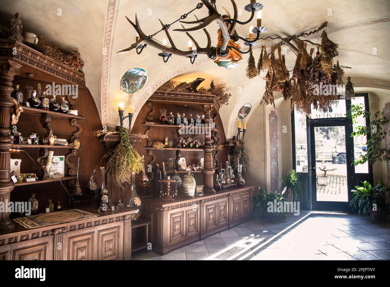 Historic alchemist's Speculum Alchemiae, Prague, Czech