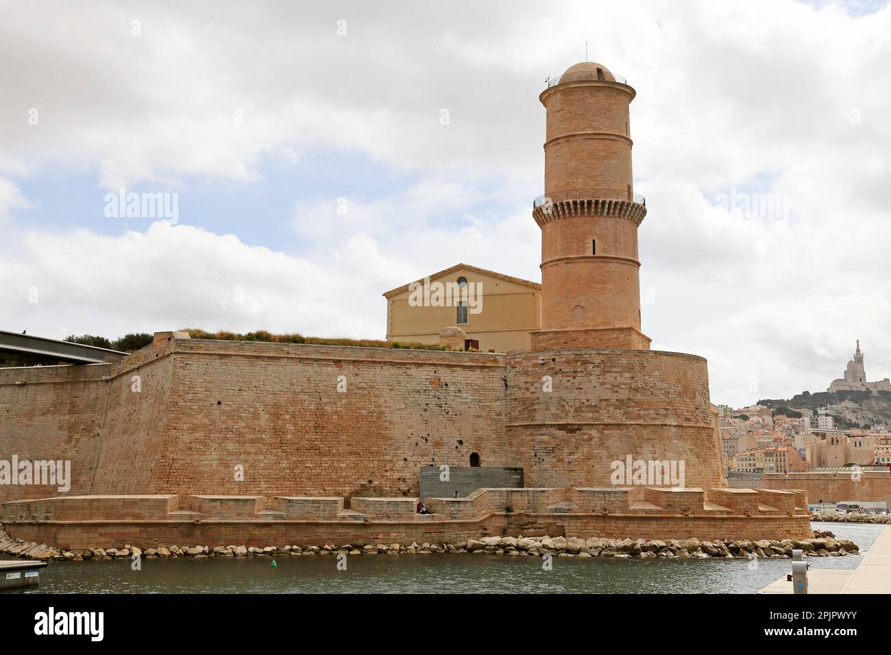 Fort Saint Jean, Vieux Port (Old Port), Marseille, Bouches-du-Rhone, Provence, France, Mediterranean Sea, Europe Stock Photo