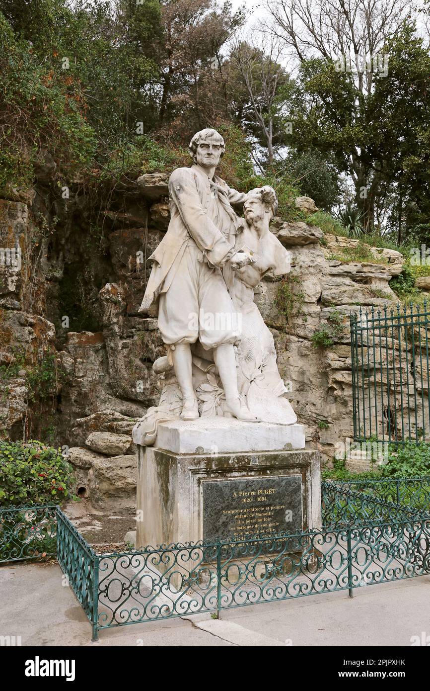 Statue to Pierre Puget (1620-1694), Jardin de la Colline Puget, Saint  Victor, Marseille, Bouches-du-Rhone, Provence, France, Mediterranean,  Europe Stock Photo - Alamy