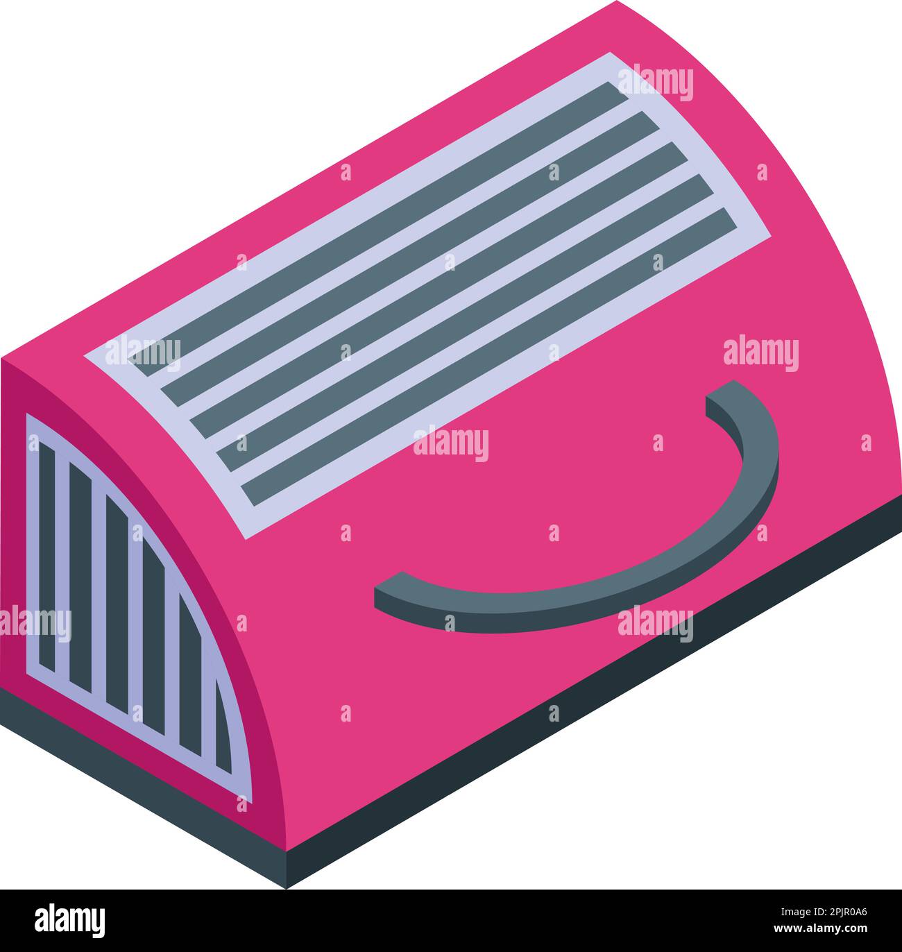 Pink cat carrier icon isometric vector. Pet travel. Transport kitten