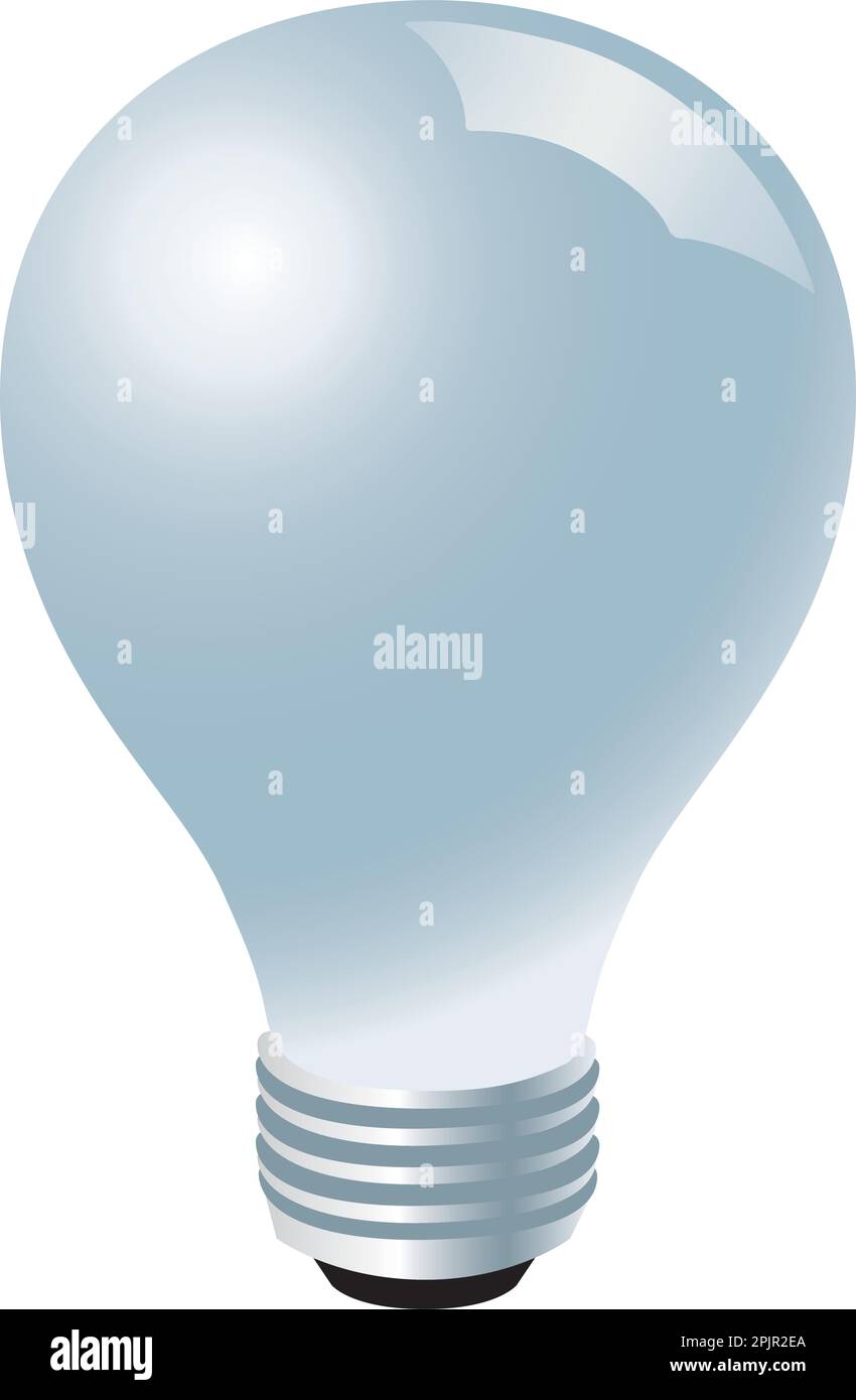 Lightbulb - Hyper-realistic frosted light bulb, ready to screw into socket; an isolated and editable vector illustration. Stock Vector