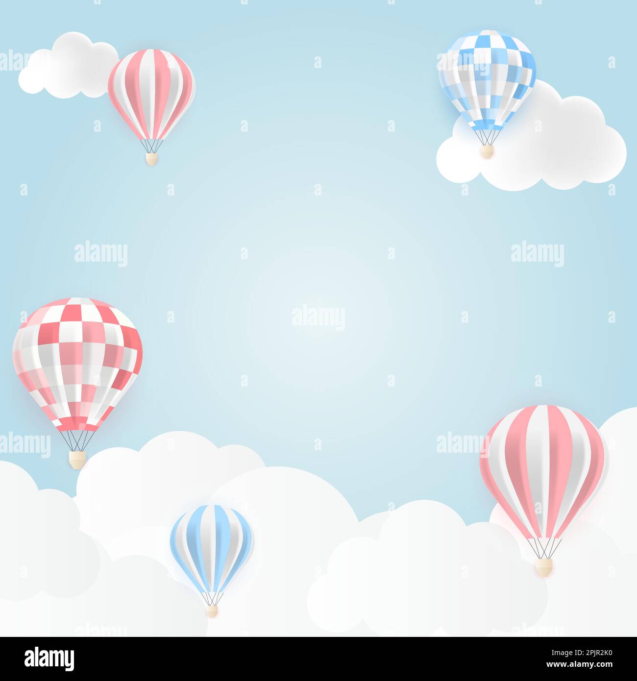 Air balloon in blue sky. Vector Illustration Stock Vector Image & Art ...