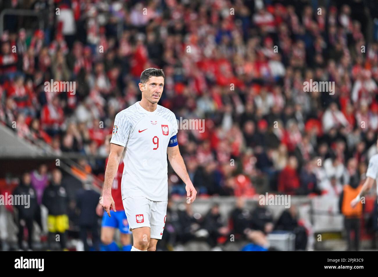 PRAGUE, CZECHIA- MARCH 24, 2023: Qualifications for UEFA Euro 2024