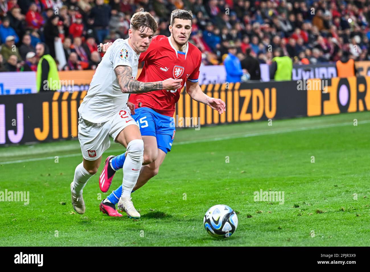 PRAGUE, CZECH REPUBLIC - MARCH 24, 2023: Qualifications for UEFA Euro