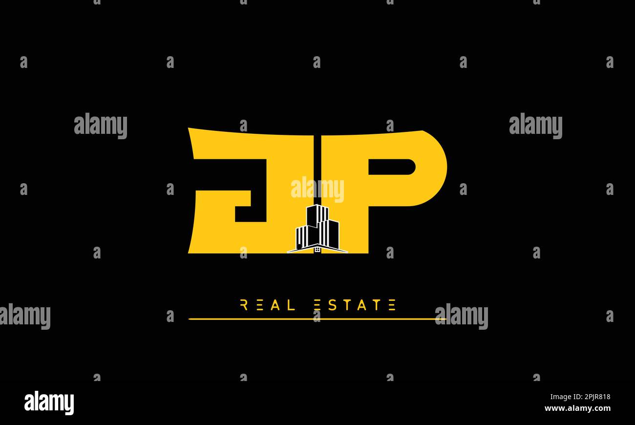 Real Estate letters Initials Monogram logo JP , PJ Stock Vector Image