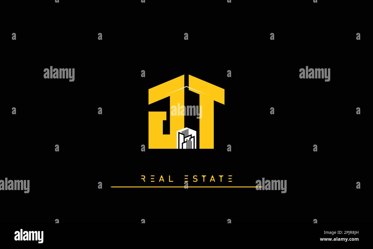 Real Estate letters Initials Monogram logo JT , TJ Stock Vector Image