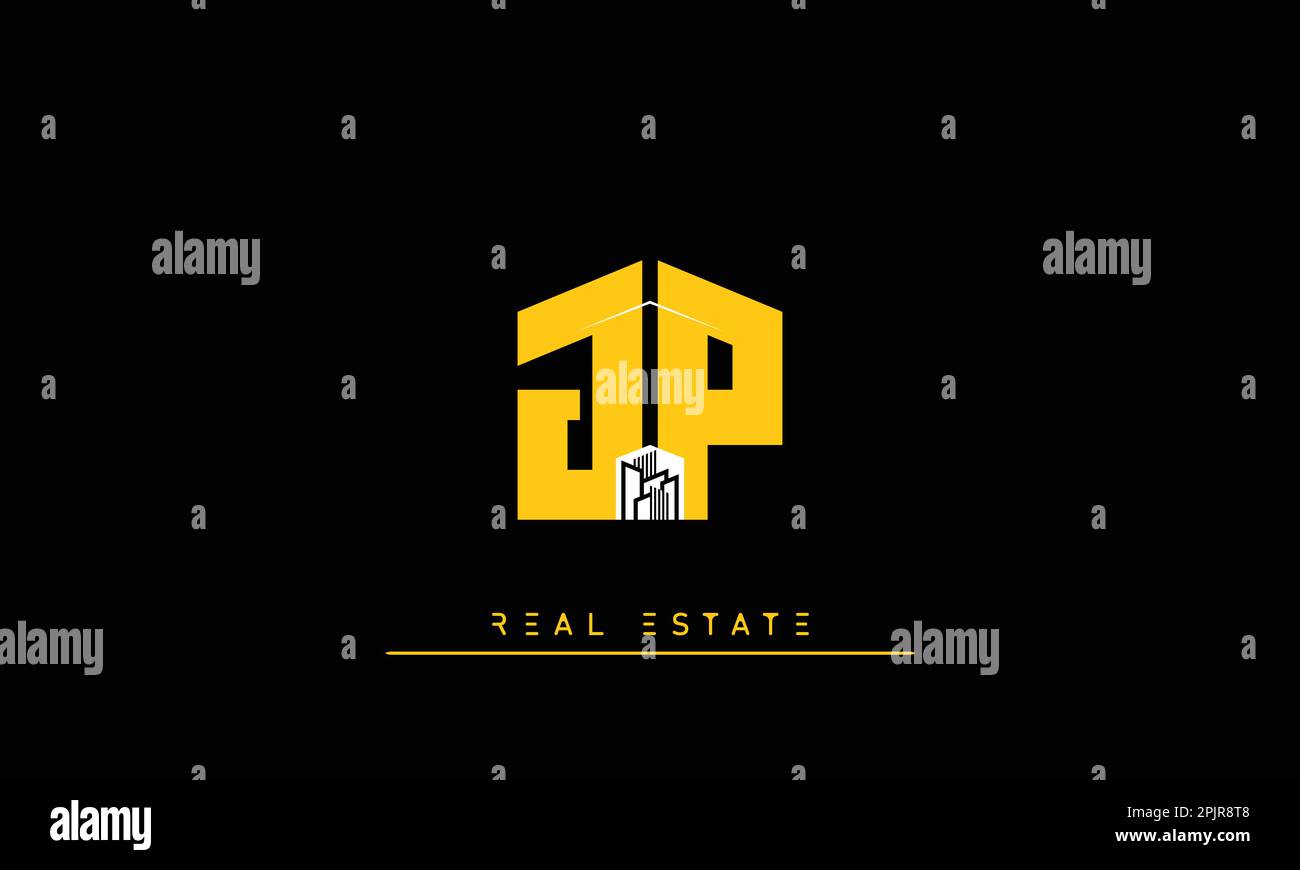 Real Estate letters Initials Monogram logo JP , PJ Stock Vector Image