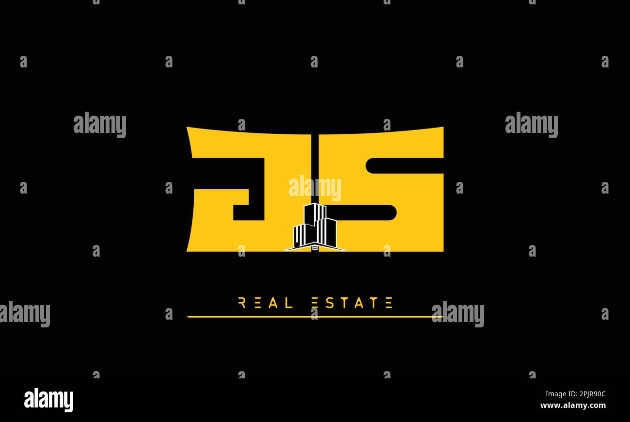 Real Estate letters Initials Monogram logo JS , SJ Stock Vector