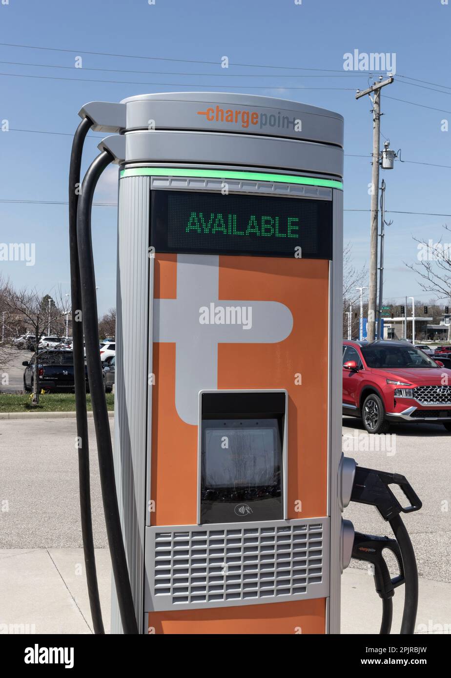 Avon Circa April 2023 ChargePoint EV Charging Station. ChargePoint