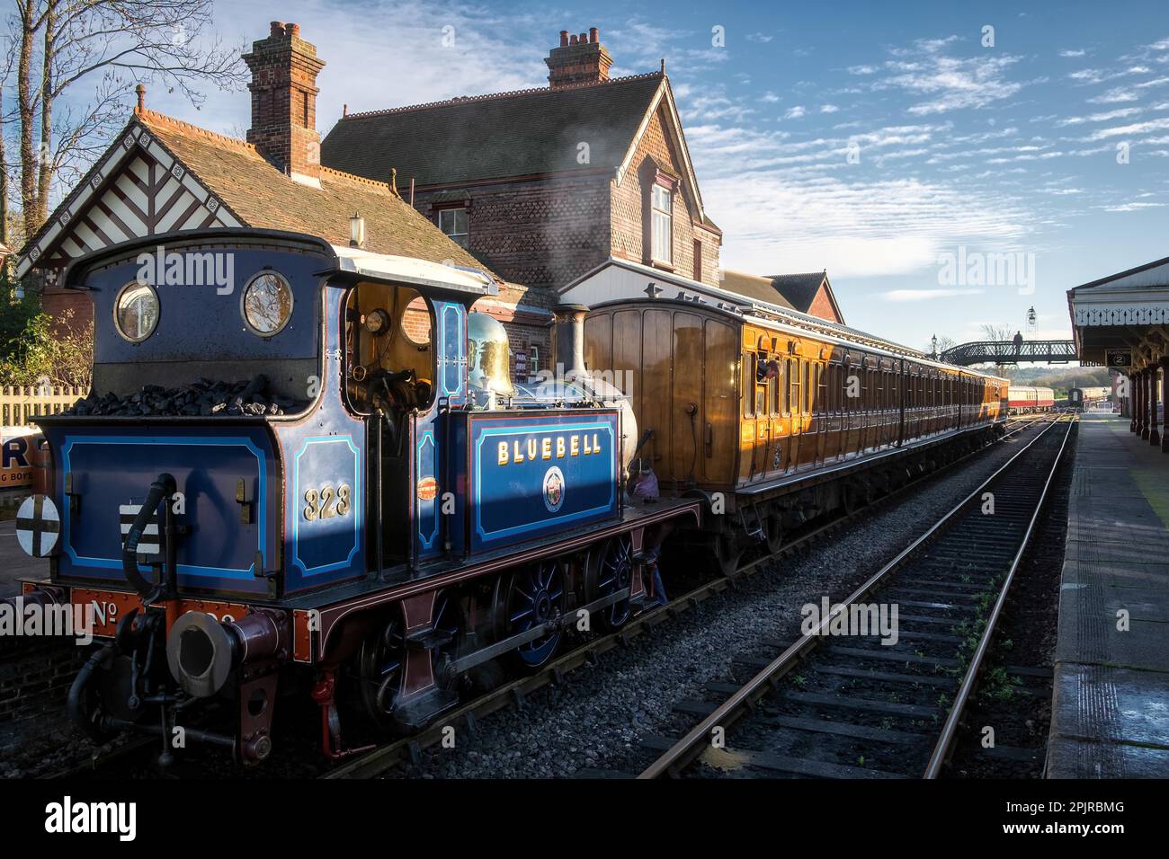 Bluebell Steam Train at Sheffield Park Station Stock Photo Alamy