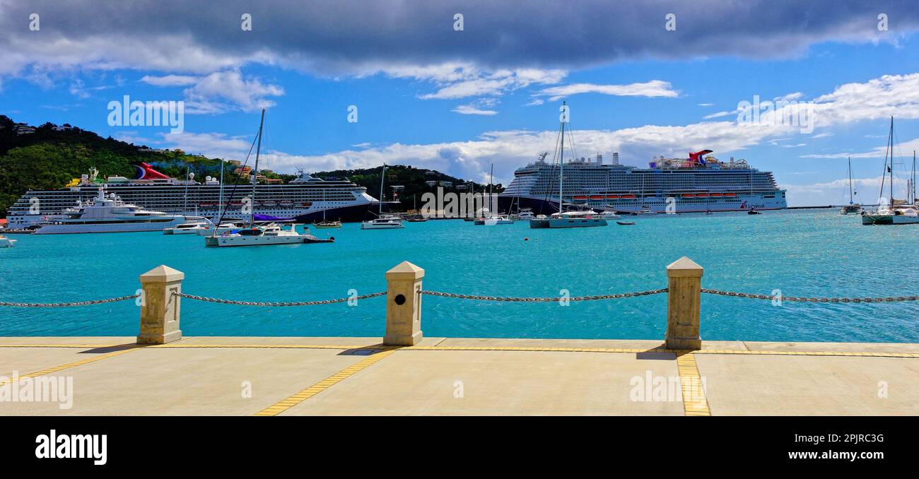 ST THOMAS, USVI - February 2, 2023: Tourism is a major industry in St Thomas. Recovery from Covid restrictions has become to resume tourism to former Stock Photo