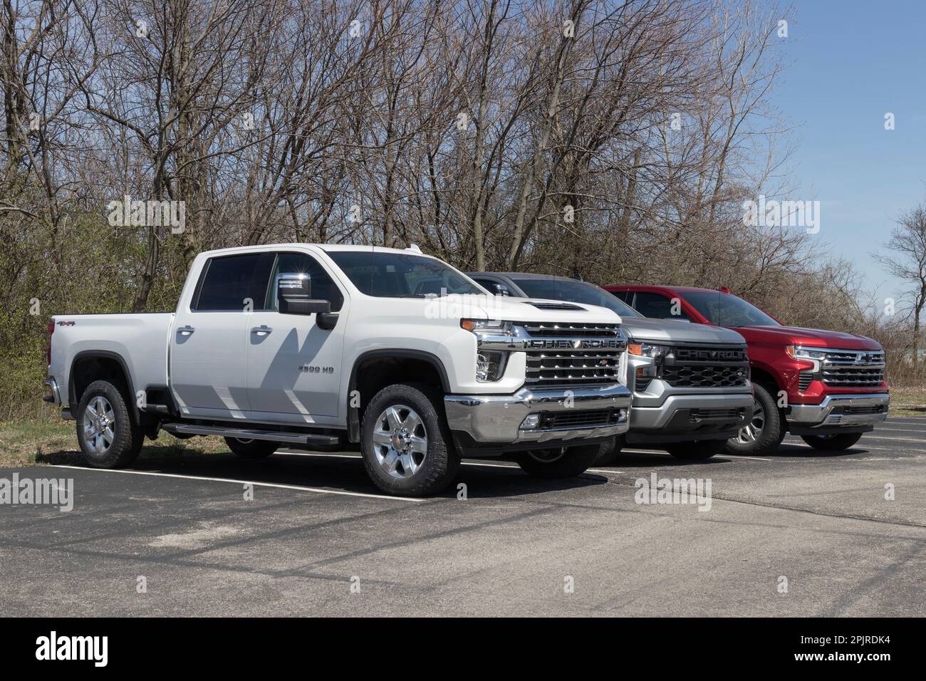 Plainfield Circa April 2023 Chevrolet Silverado pickup truck display