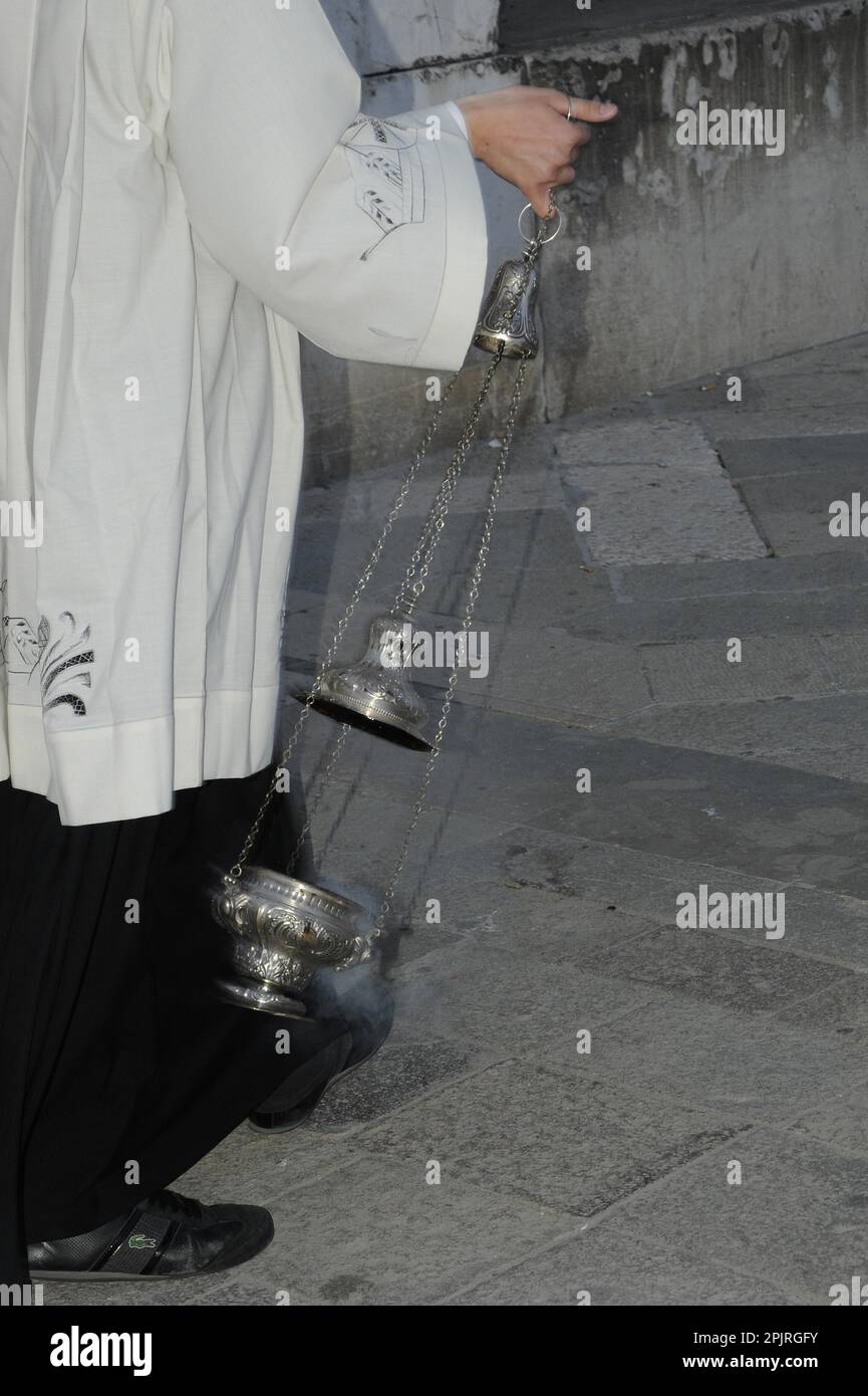 Incense waving altar boy Stock Photo Alamy