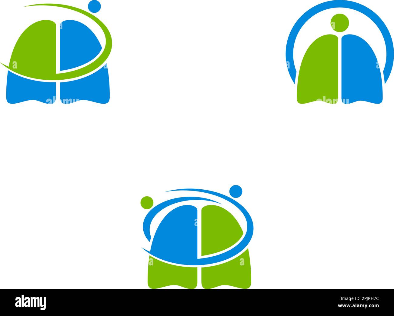 Set of Lungs Care Logo Template Design Vector Stock Vector
