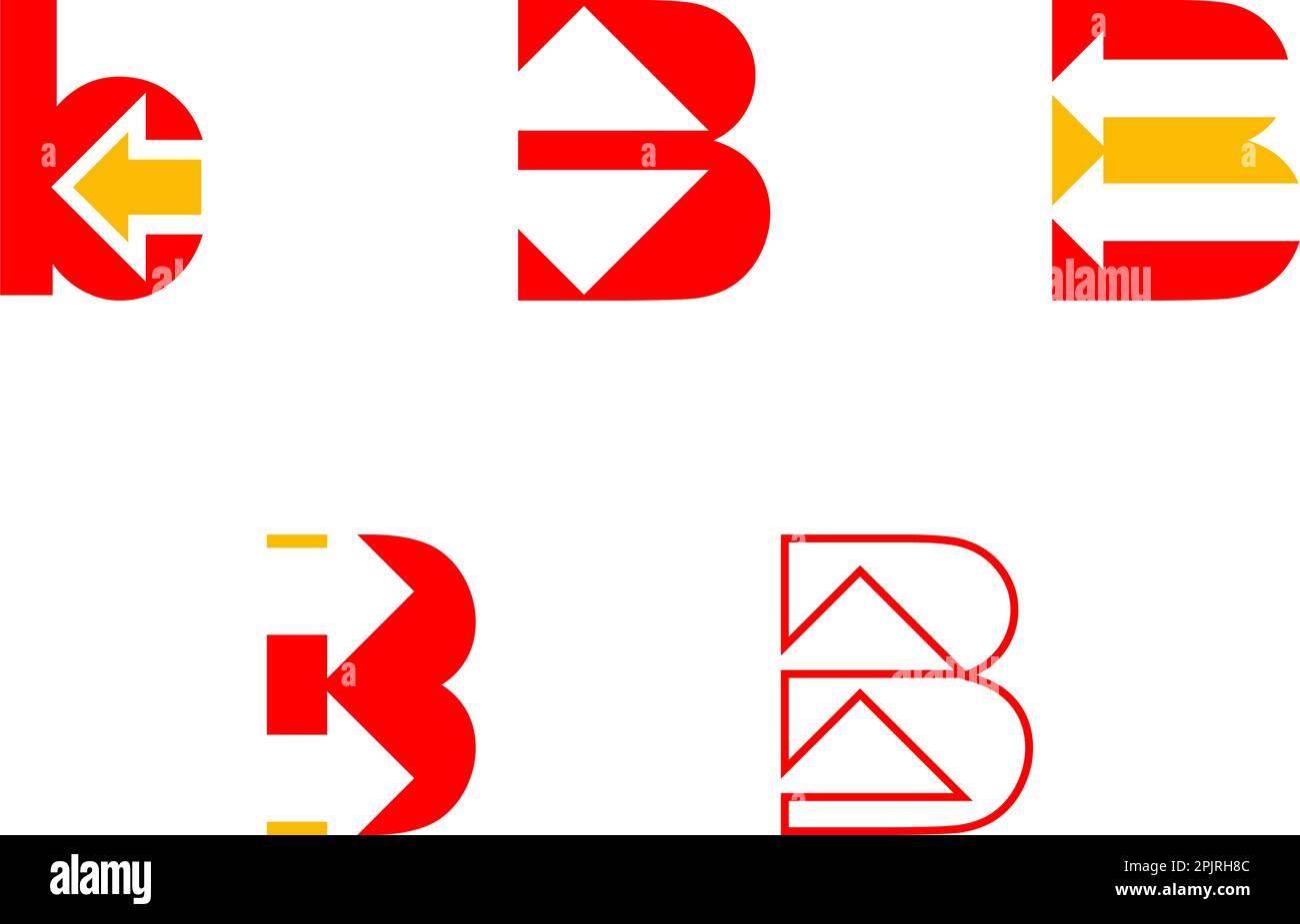 Set of Initial letter B with arrow logo design Stock Vector Image & Art ...