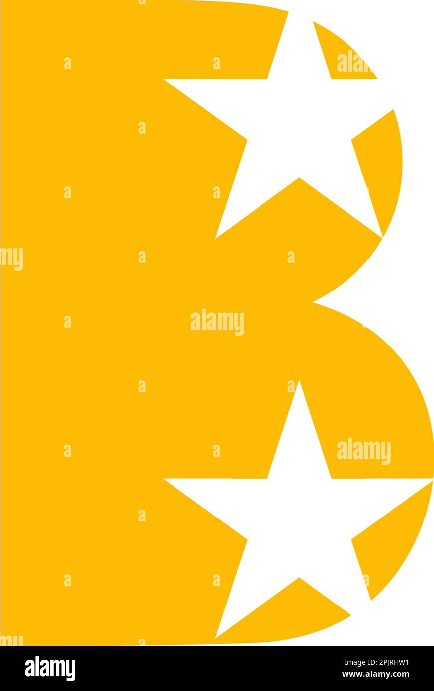 Letter B with star light symbol logo vector Stock Vector