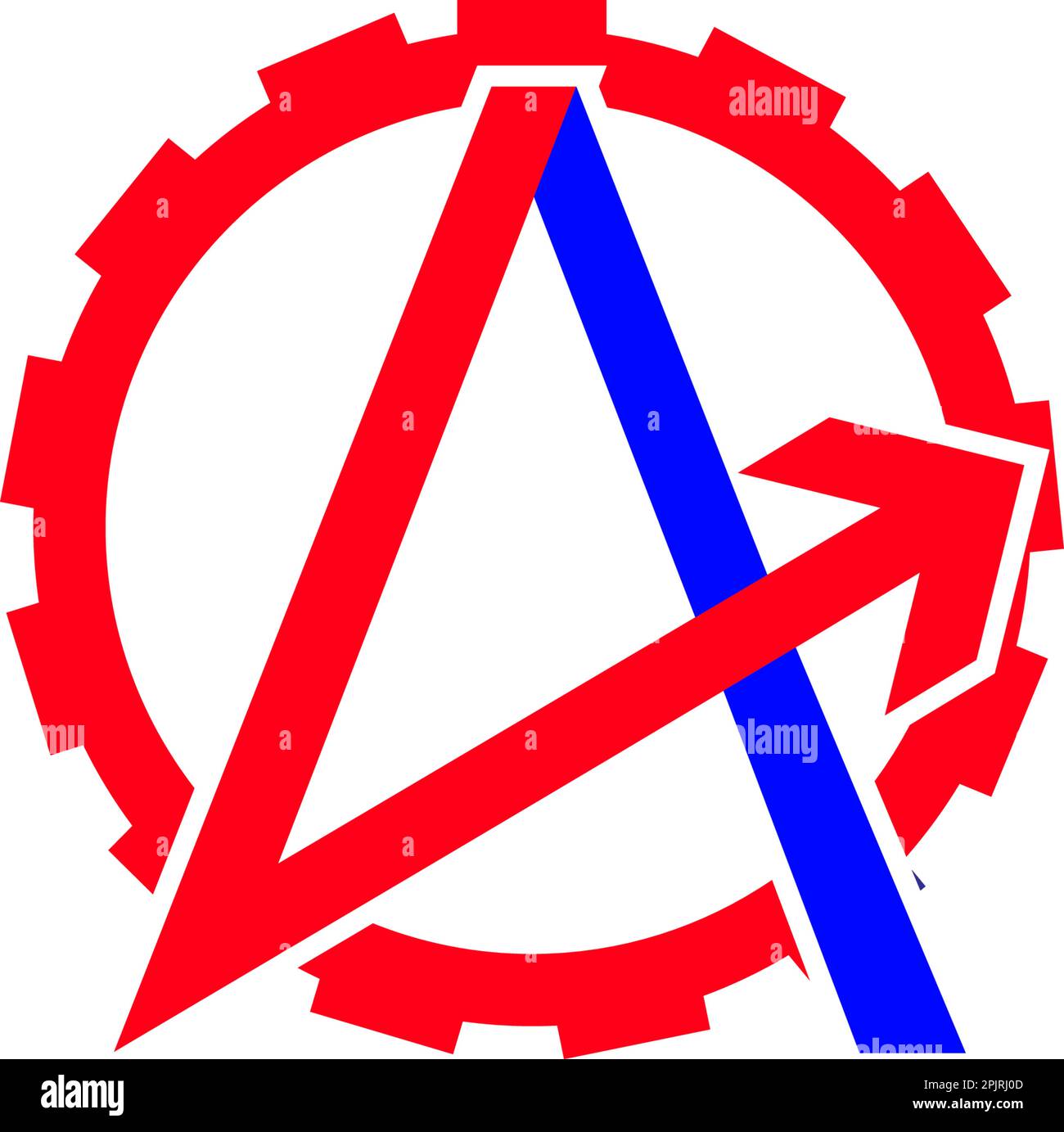 Letter A Gear with Arrow Logo Design Element Stock Vector
