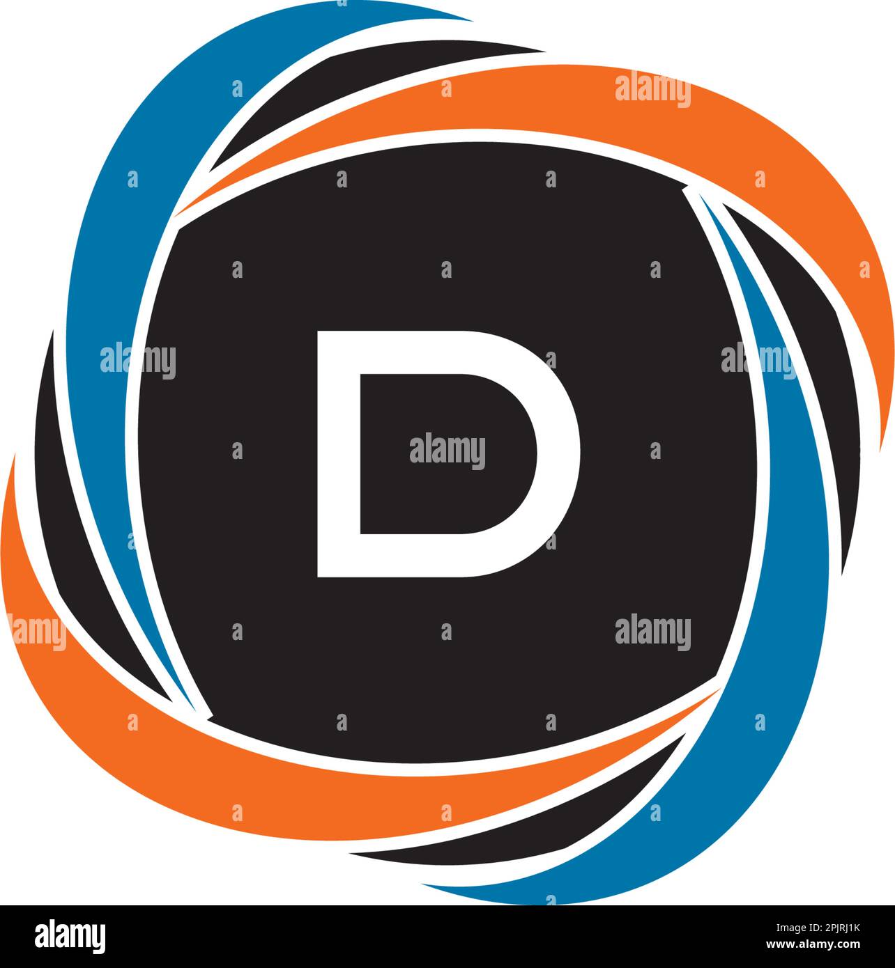 Initial Letter D Circle Negative Space Logo Design Template Stock ...
