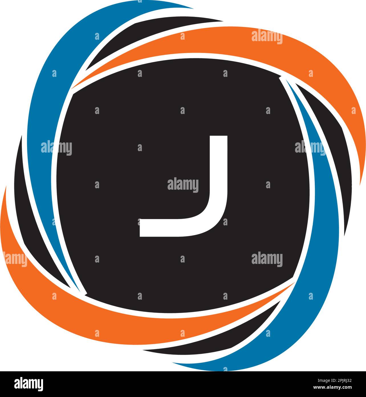 Initial Letter J Circle Negative Space Logo Design Template Stock ...