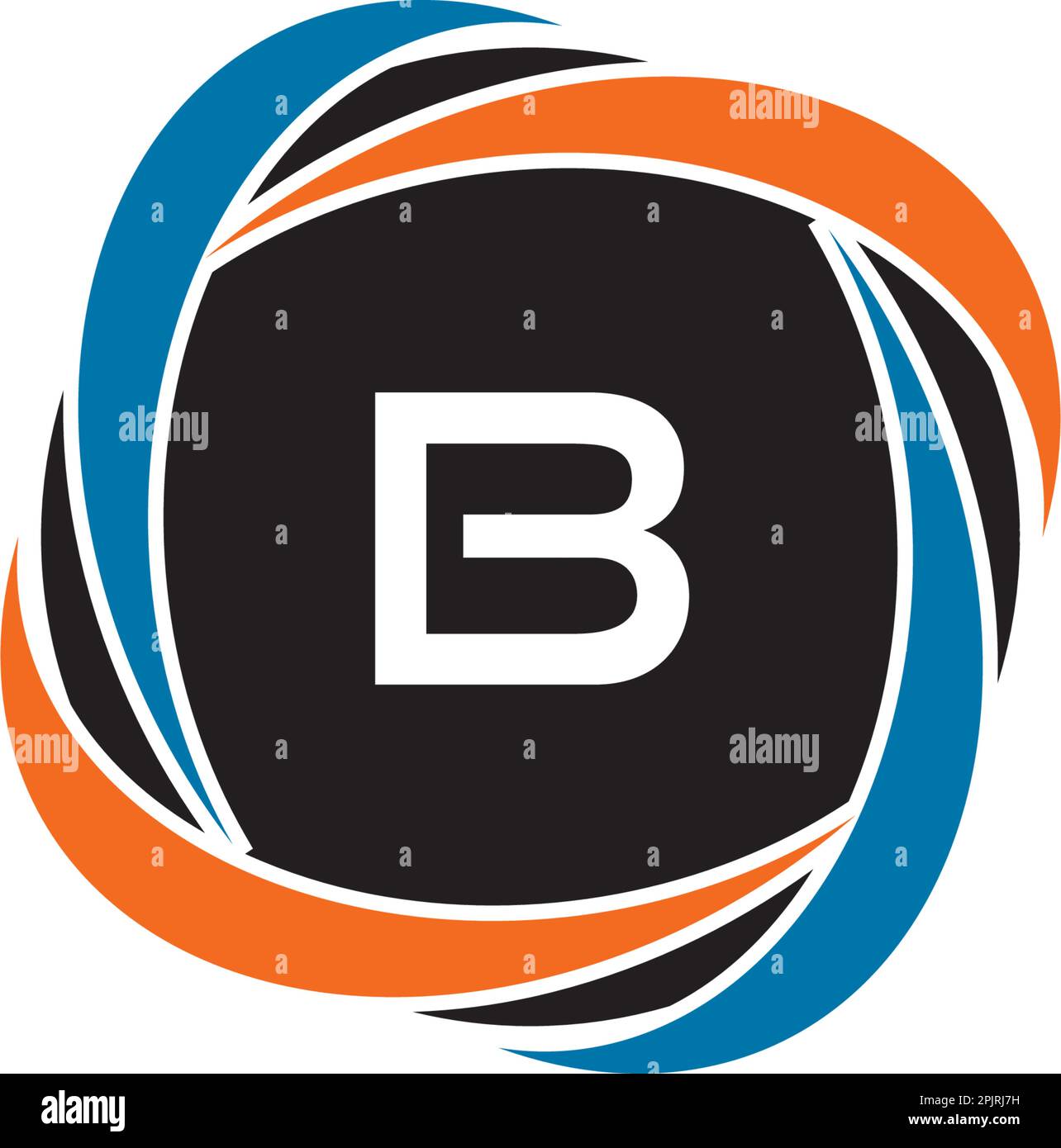 Initial Letter B Circle Negative Space Logo Design Template Stock ...