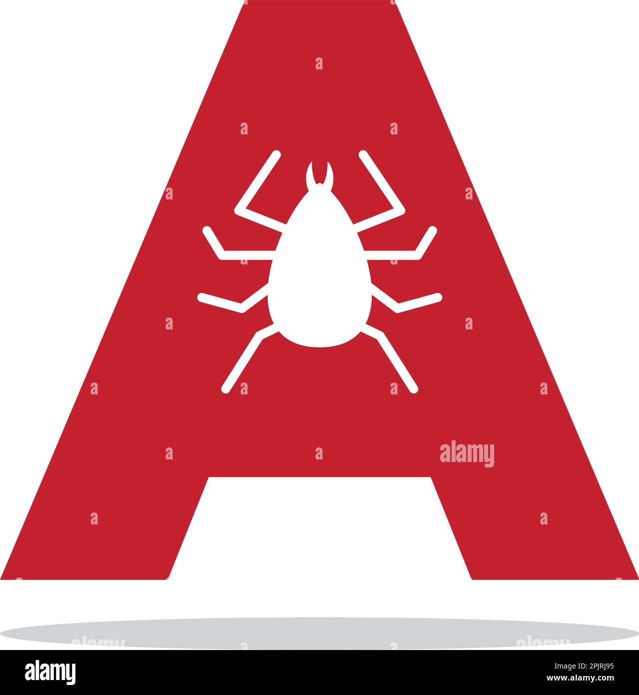 Initial Letter A with Flea Animals Design Logo Vector Stock Vector