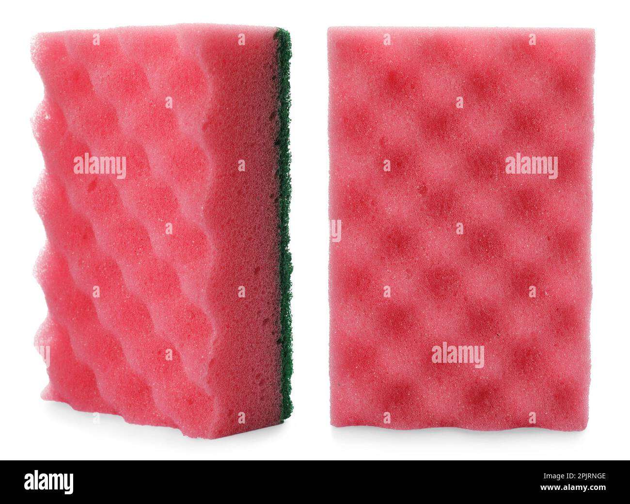 Two cleaning sponges on white background, collage Stock Photo Alamy