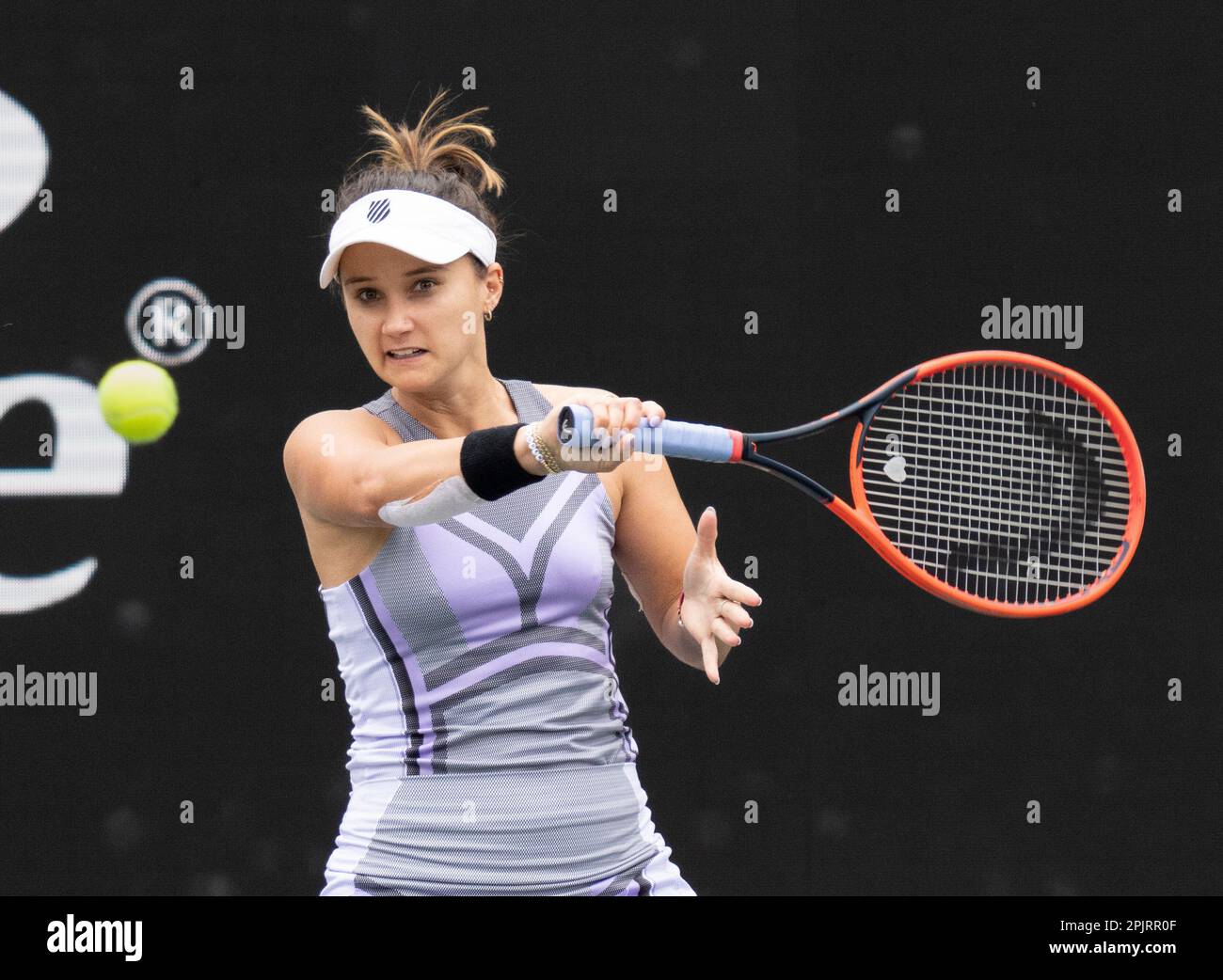 Charleston, USA. 03rd Apr, 2023. April 3, 2023: Elina Svitolina (UKR) loses  to Yulia Putintseva (KAZ), 6-7, 6-2, 6-4 at the Credit One Charleston Open  being played at Family Circle Tennis Center