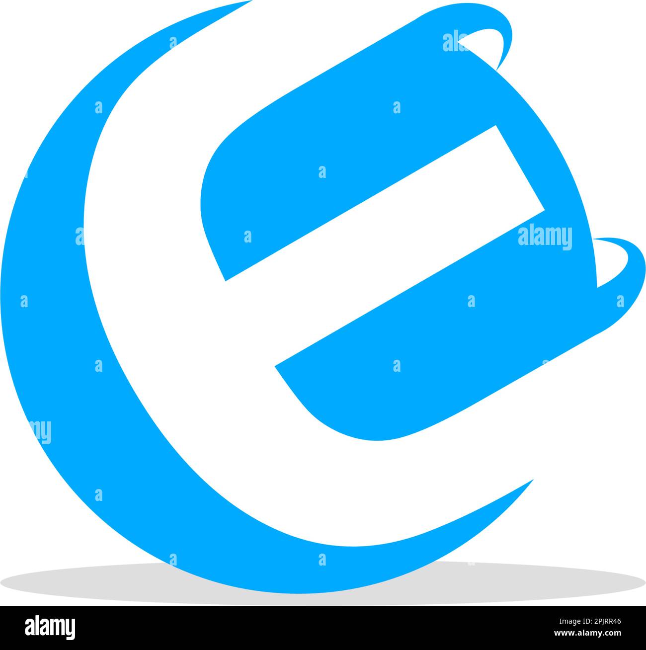 E Letter 3D Circle Negative Space Logo Design Template Stock Vector ...