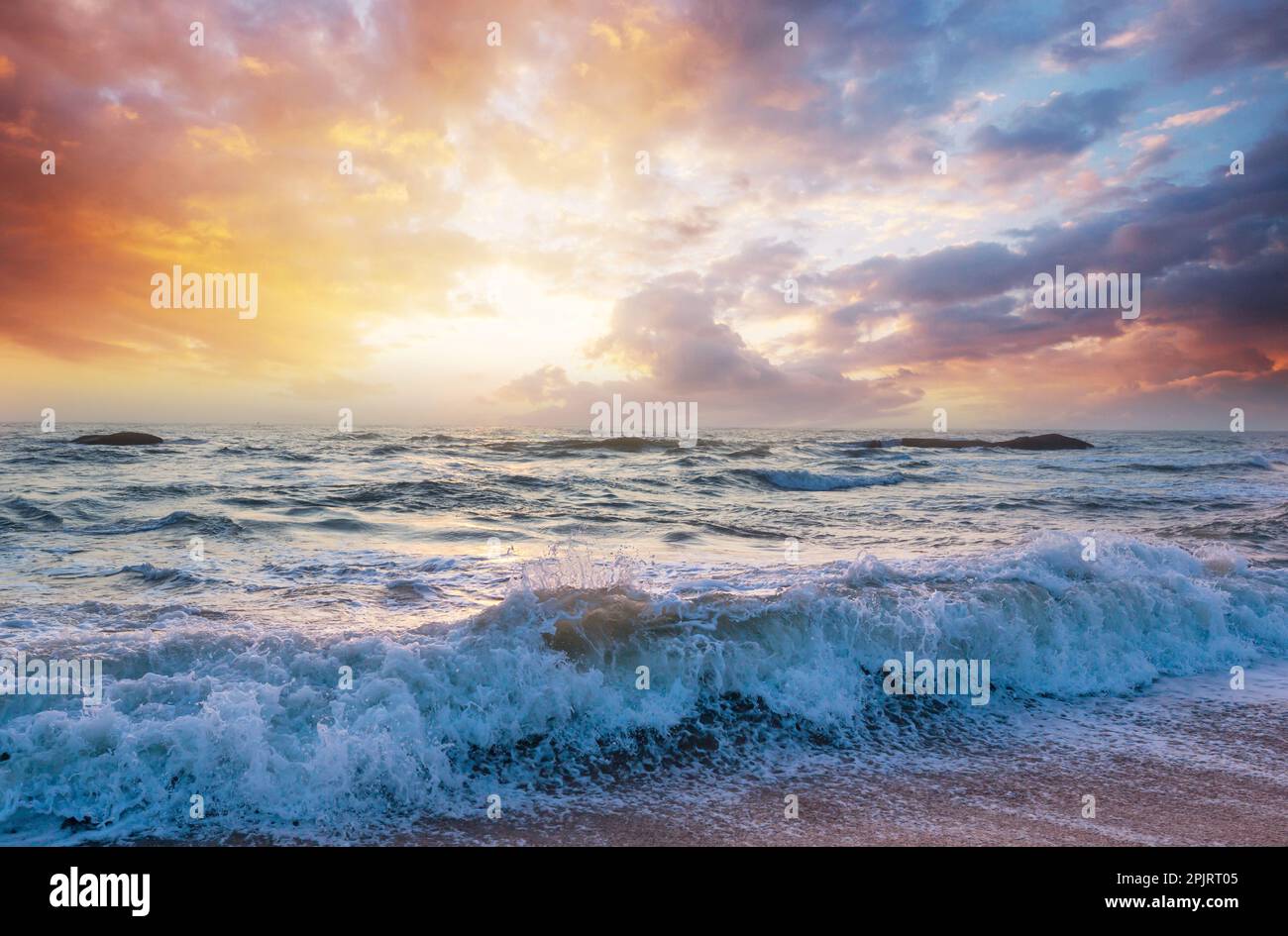 sea sunset for natural background Stock Photo - Alamy