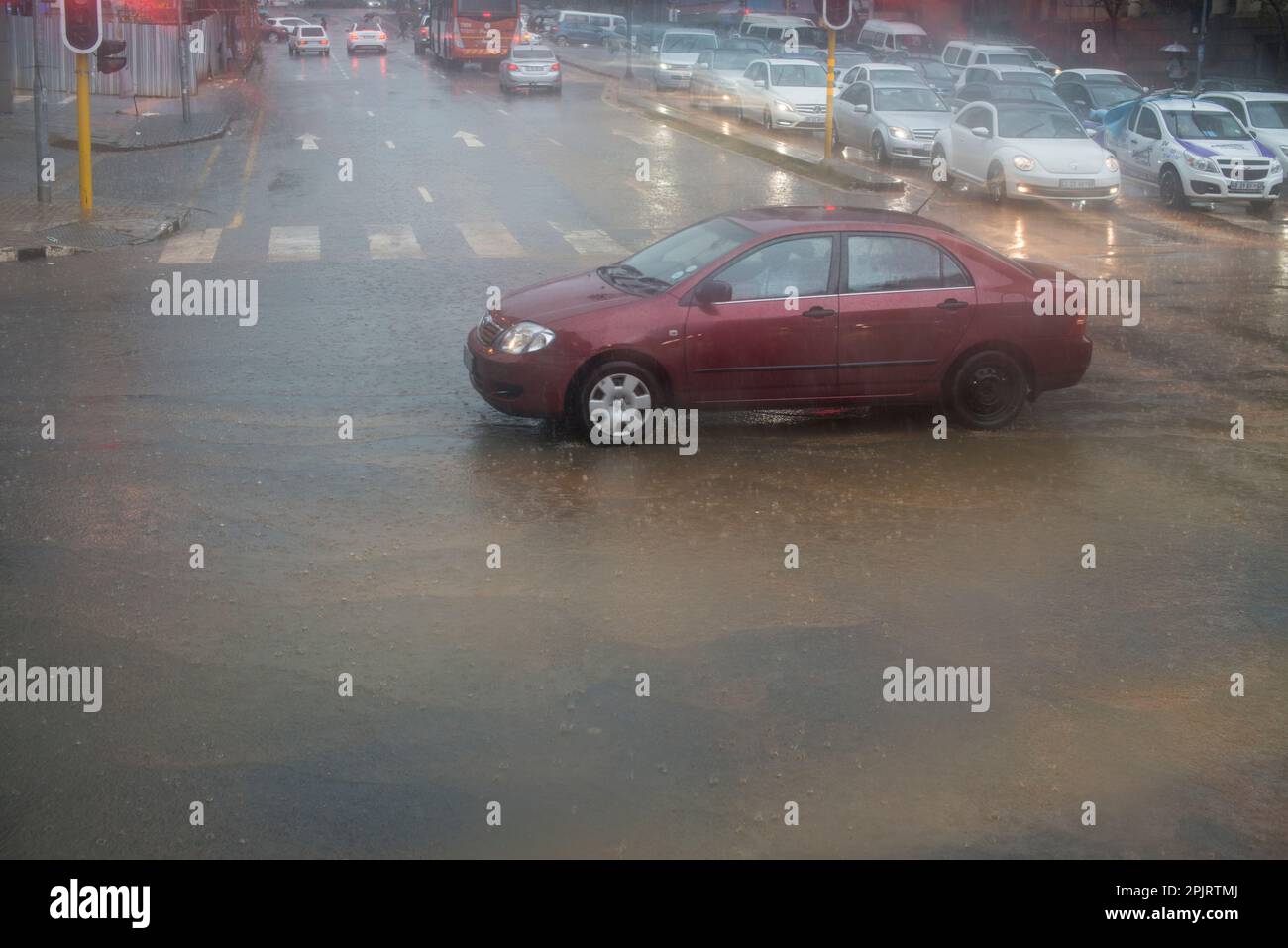 Downpour in Johannesburg, South Africa Stock Photo