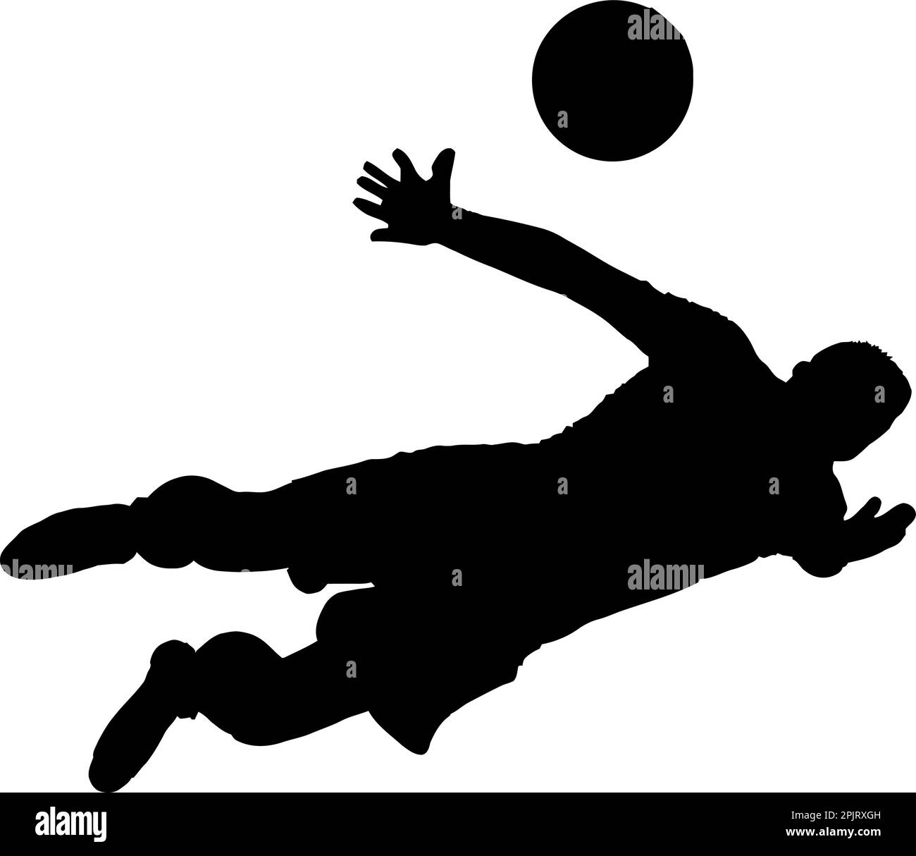 Soccer Goal Keeper Making Acrobatic Dive to get Save and Prevent Goal Stock Vector Image & Art