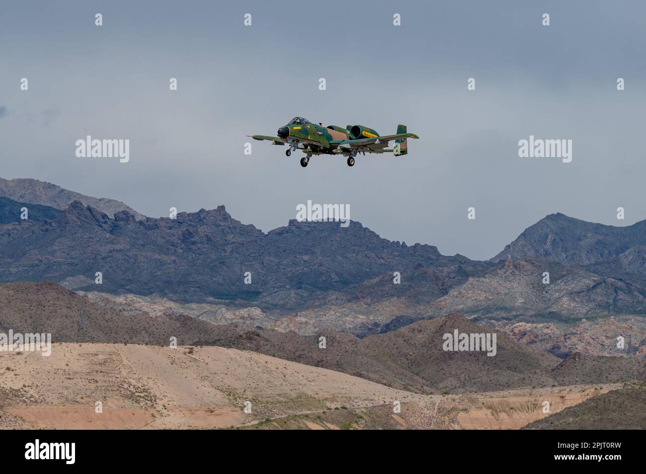 A U.S. Air Force A10 Thunderbolt II flies over Bullhead City, Arizona