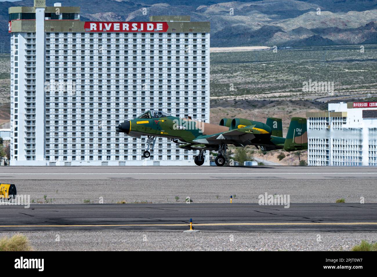 A U.S. Air Force A10 Thunderbolt II flies over Bullhead City, Arizona
