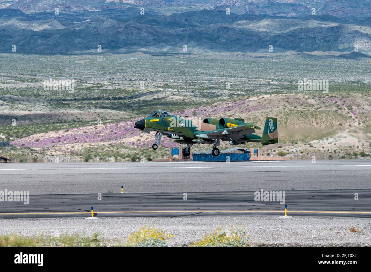 A U.S. Air Force A10 Thunderbolt II flies over Bullhead City, Arizona