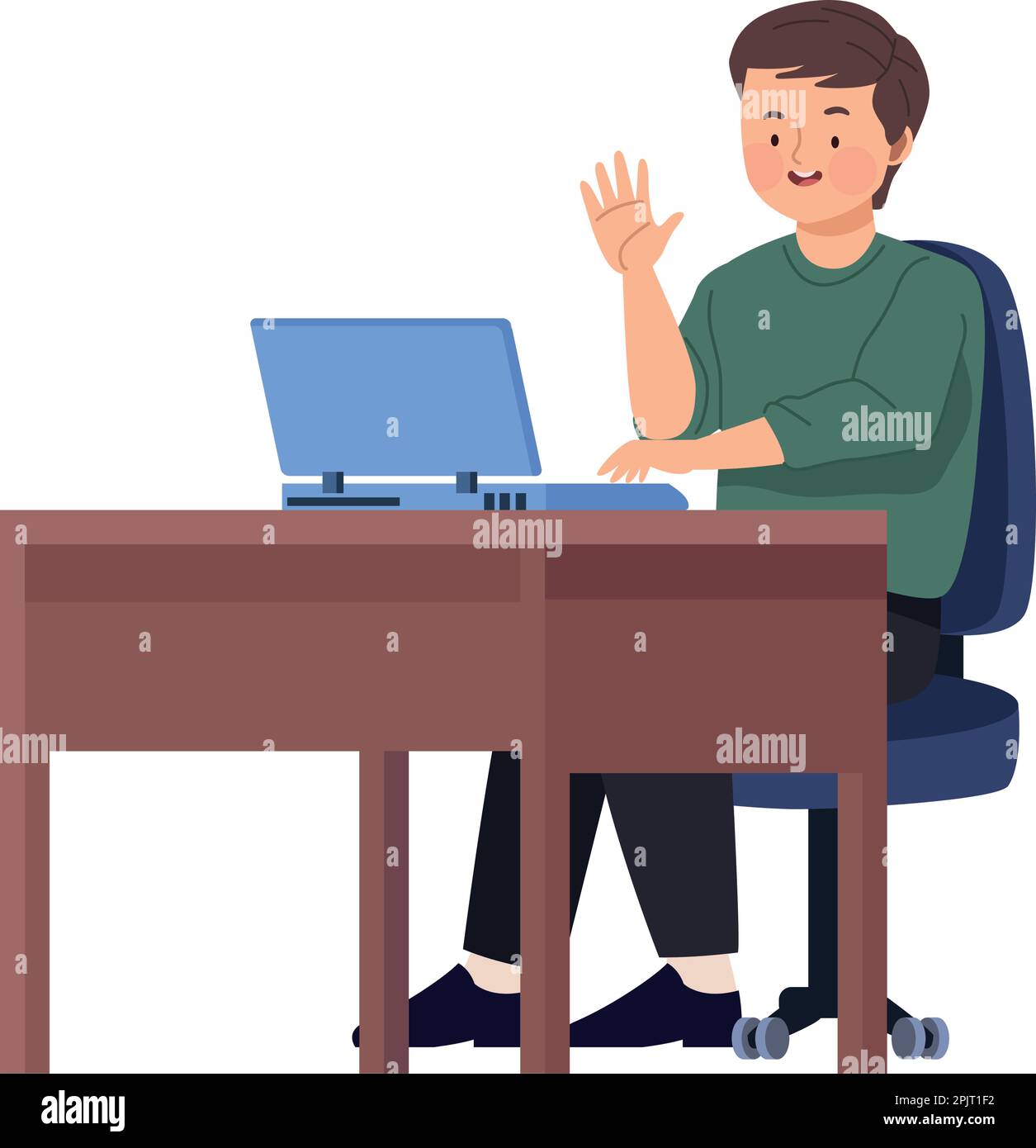 Businessperson using laptop computer Stock Vector Images - Alamy