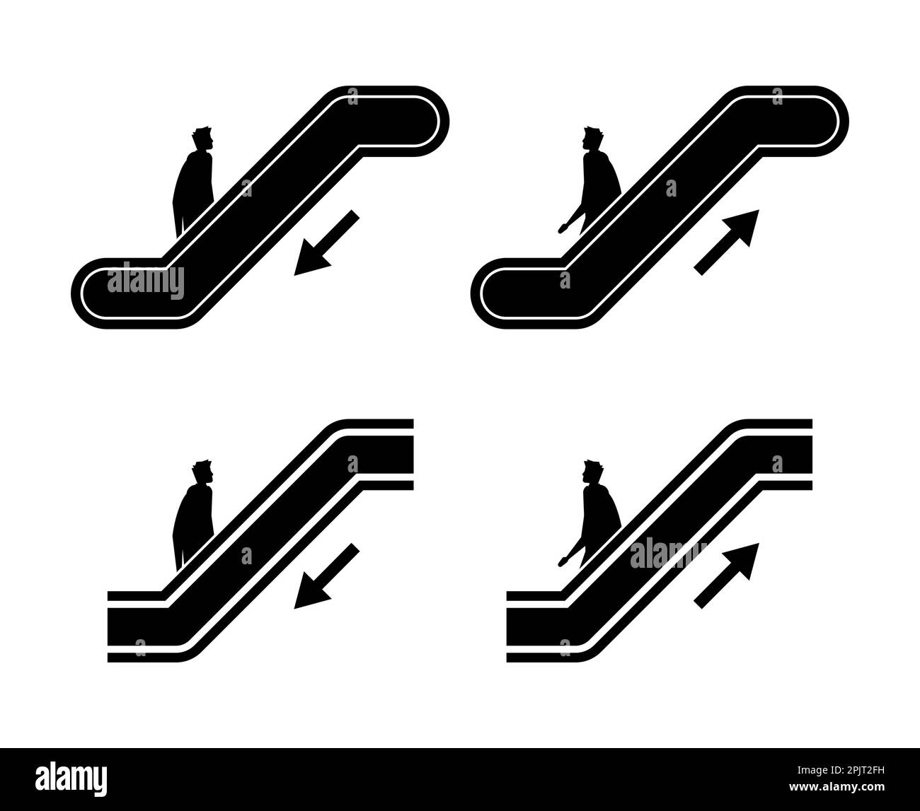 Escalator elevator icon. Up and down escalator Stock Vector