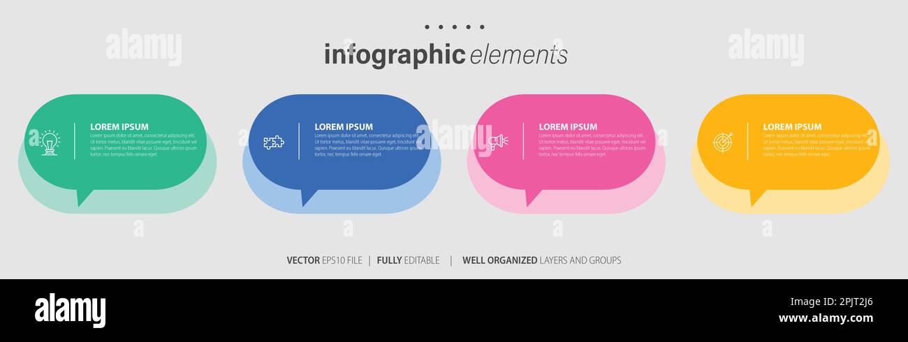 Presentation business infographic template with 4 options. Vector illustration. Stock Vector