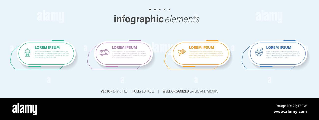 Presentation business infographic template with 4 options. Vector ...