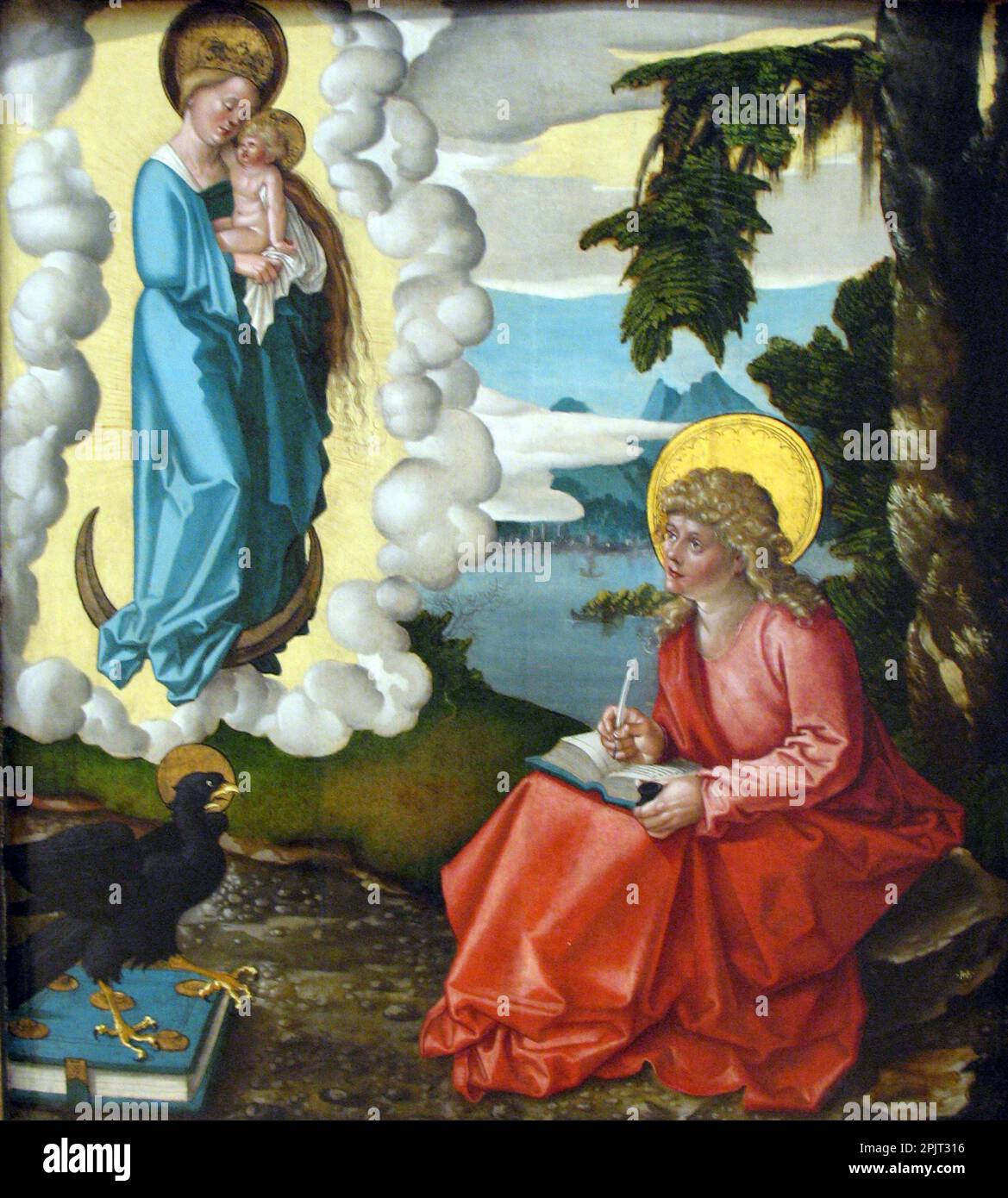 John of Patmos. The painting is by the Renaissance German artist Hans ...