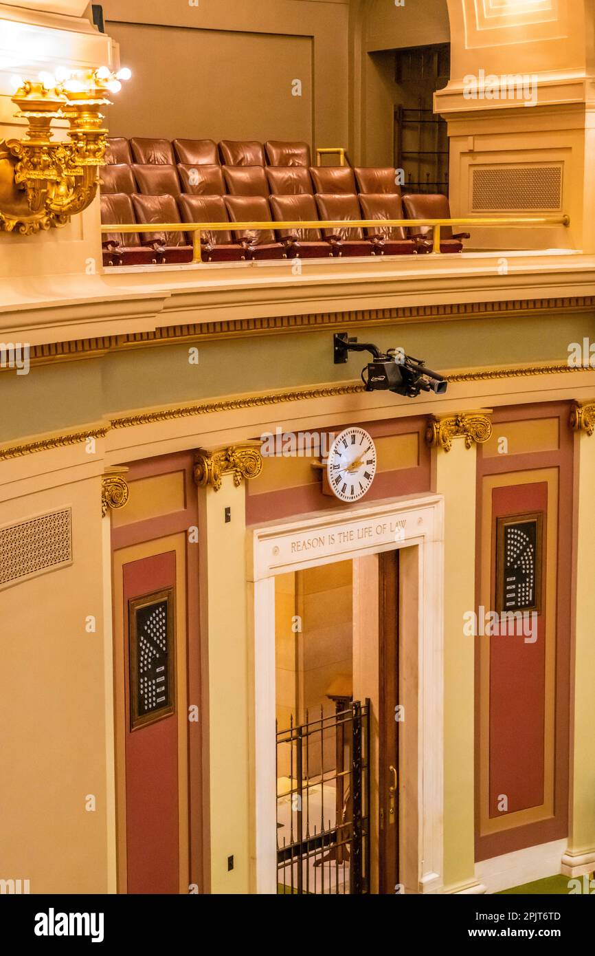 Minnesota, MN, USA - June 8, 2022: The large meeting hall of House Chamber in Minnesota State Capitol Stock Photo