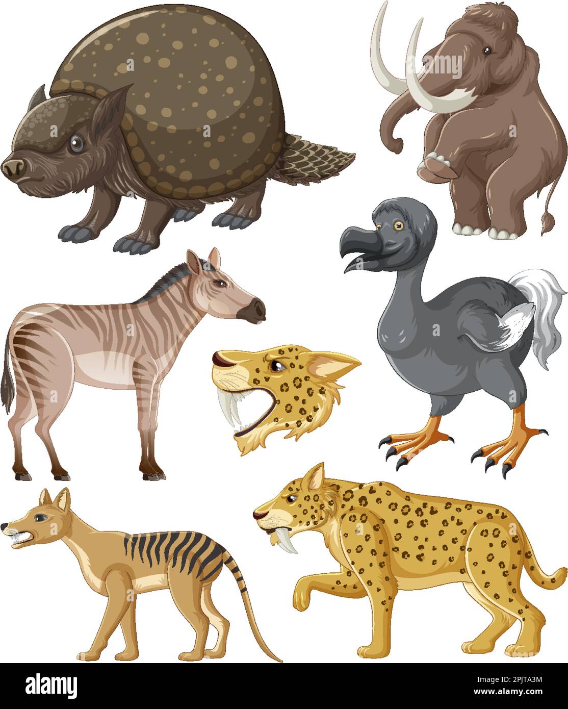 Collection of Extinct Animals illustration Stock Vector Image & Art - Alamy