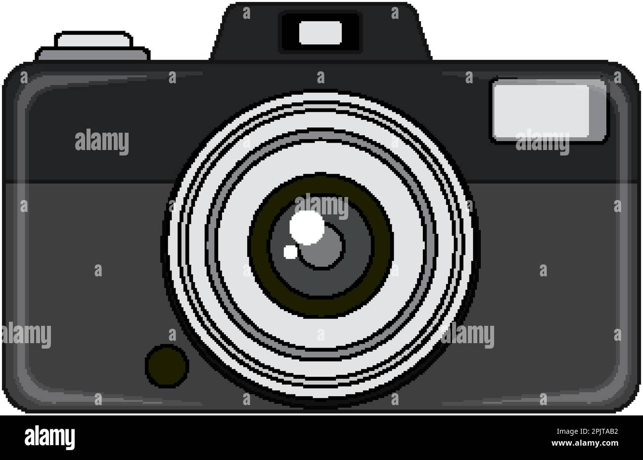 Classic black camera on white background illustration Stock Vector ...