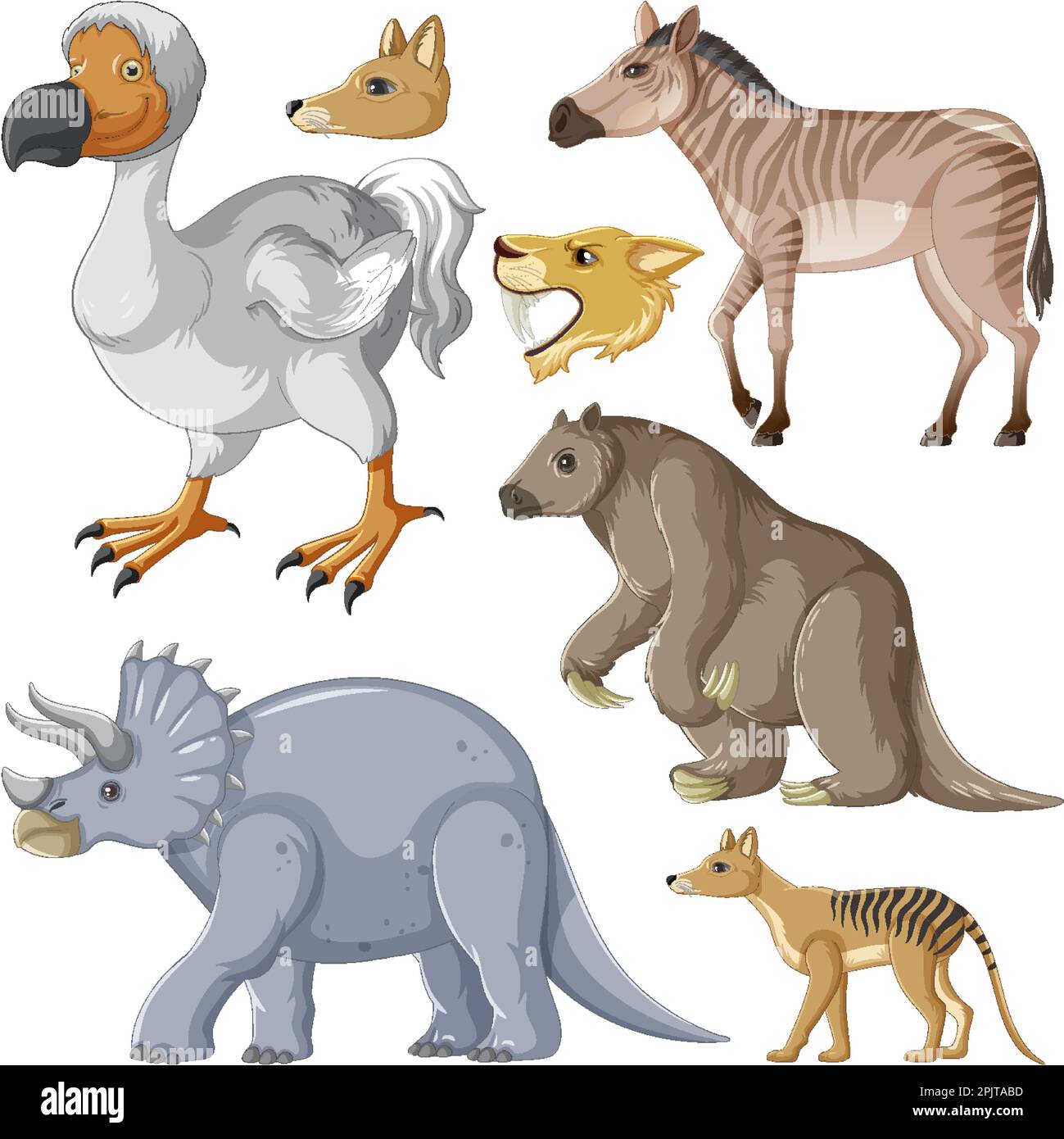 Collection of Extinct Animals illustration Stock Vector Image & Art - Alamy