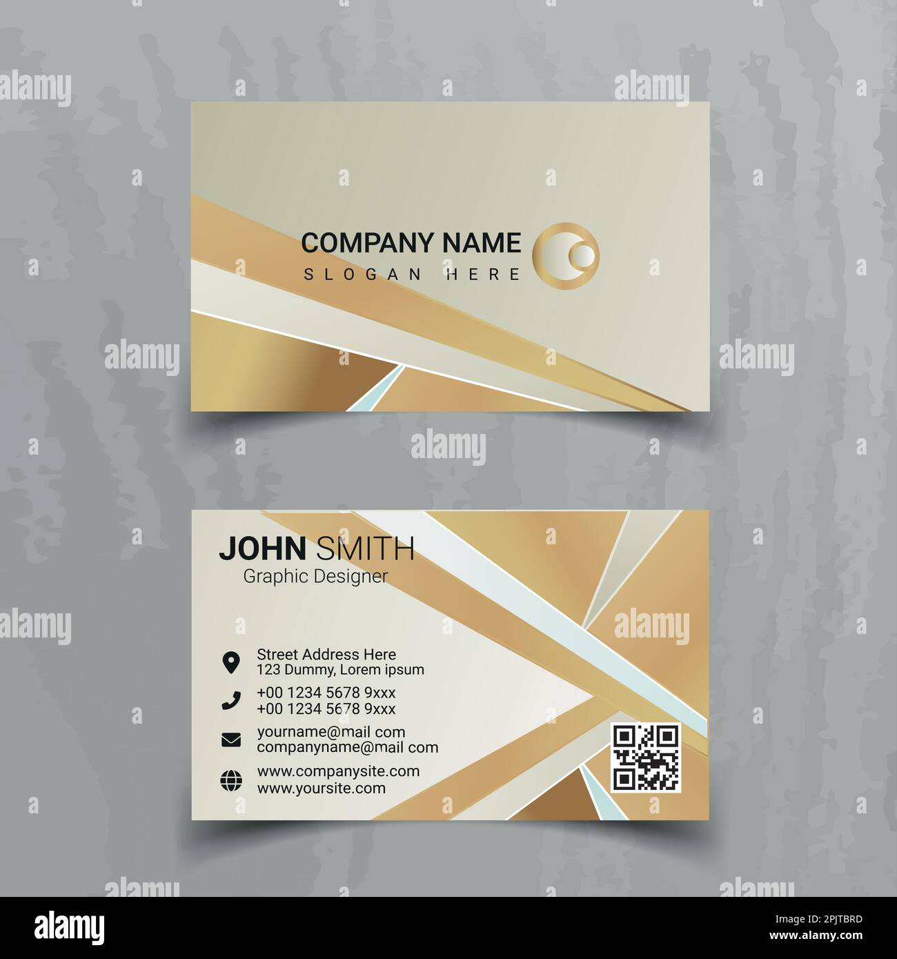 Professional business card design template for company or business. Two ...