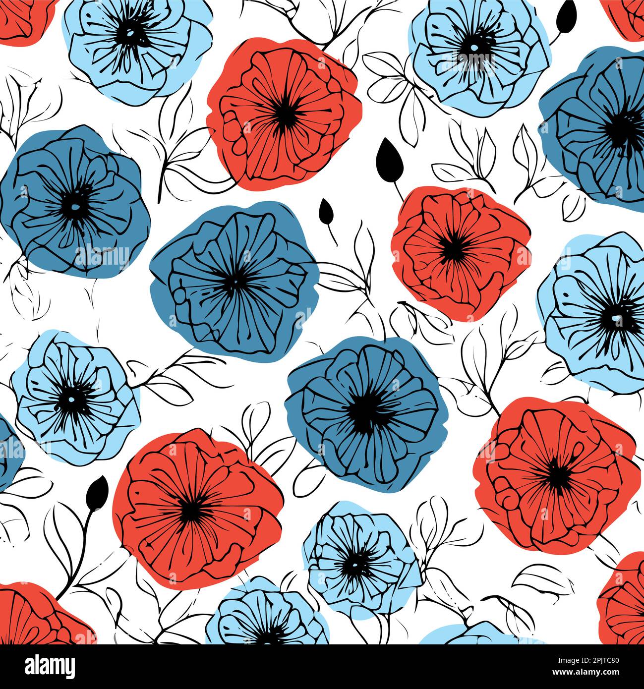 Background of red poppy flowers following the colors of the united ...