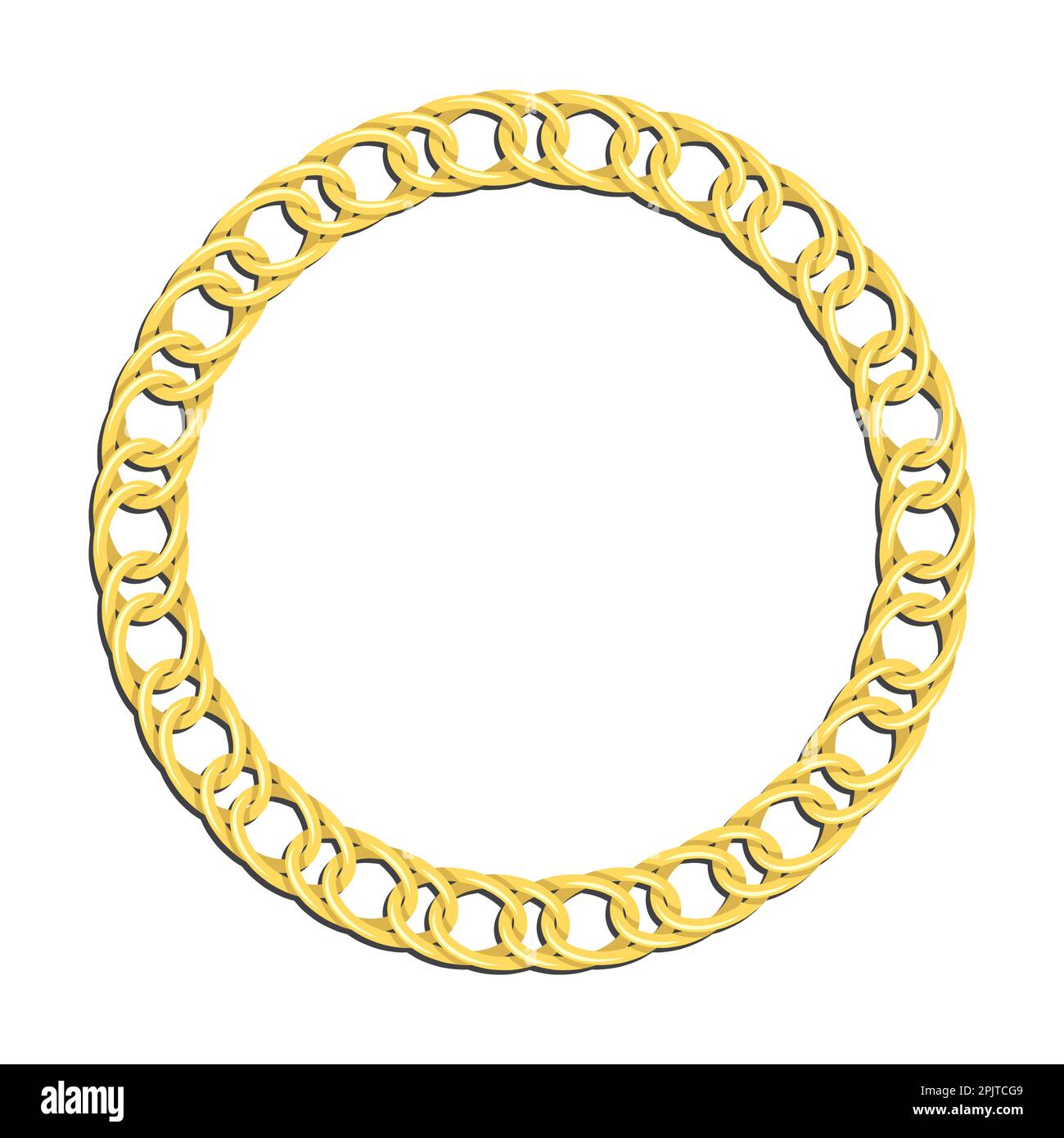 Golden wide round chain frames for decorative headers. Gold metal