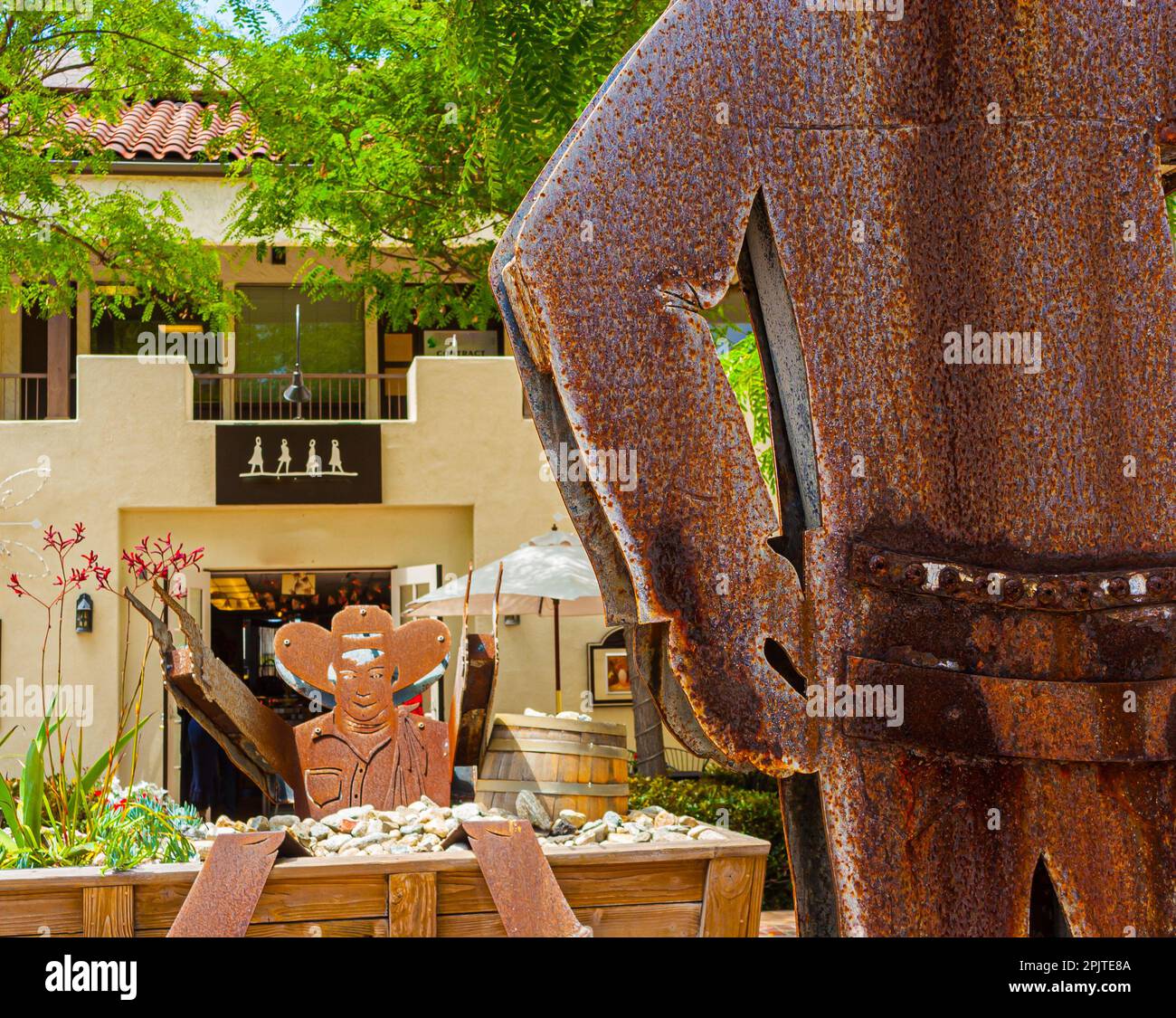 Metal Art Replica Of Cowboy Shootout in Old Town, San Diego, California