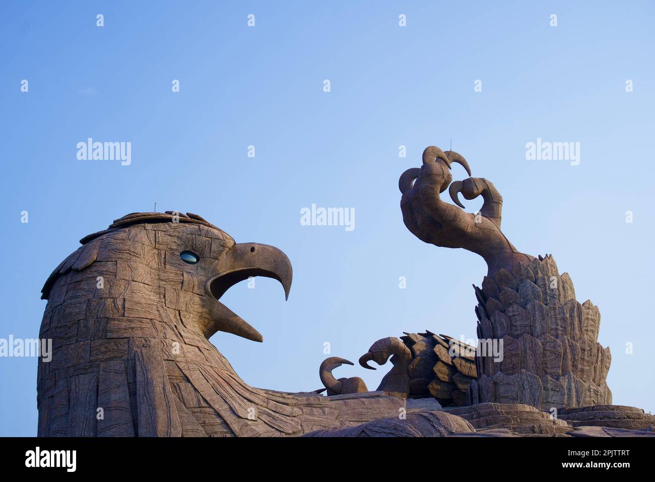 The Jatayu bird sculpture in Jatayu Earth's Center Nature Park, India. Stock Photo